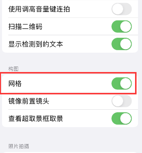 临朐苹果手机维修网点分享iPhone如何开启九宫格构图功能 